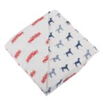 Fire Truck and Dalmatian Bamboo Muslin Newcastle Blanket - Image 2