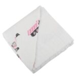 Pink Digger and White Bamboo Muslin Newcastle Blanket - Image 2