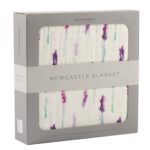 Lavender and White Bamboo Muslin Newcastle Blanket - Image 2