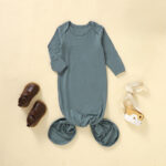 Long Sleeve Knotted Sleeping Gown - Image 3