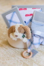 Welcome Baby Boy - Firetruck & Blue Plaid - Image 2