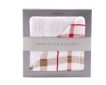 Teddy Bear and Plaid Cotton Muslin Newcastle Blanket - Image 2