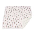 Powder Pink Bunnies and Periwinkle Diamond Polka Dot Bamboo Newcastle Blanket - Image 4
