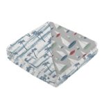 Ocean Palm Trees and Marina Sailboats Bamboo Newcastle Blanket - Image 4