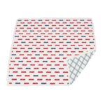 Blue and Red Fire Trucks and Buffalo Check Plaid Newcastle Blanket - Image 4