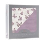 Winsome Butterflies and Orchid Lavender Cotton Newcastle Blanket - Image 2