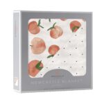 Carnelian Peaches and Black and White Polka Dot Newcastle Blanket - Image 2