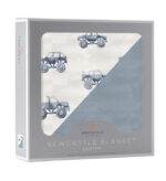 Indigo Monster Trucks and Blue Fog Cotton Newcastle Blanket - Image 2