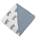 Indigo Monster Trucks and Blue Fog Cotton Newcastle Blanket - Image 3