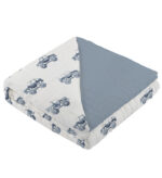 Indigo Monster Trucks and Blue Fog Cotton Newcastle Blanket - Image 4
