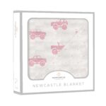 Pink Monster Trucks & Pink Polka Dot Bamboo Newcastle Blanket - Image 2