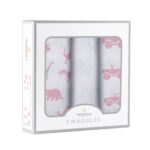 Pretty In Pink Bamboo Muslin Swaddle 3PK - Image 2