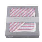 Candy Stripe Bamboo Hooded Towel and Washcloth Set - Image 5