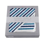 Blue and White Stripe Bamboo Hooded Towel and Washcloth Set - Image 5