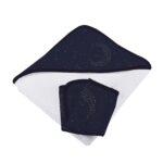 Midnight Moon Bamboo Hooded Towel and Washcloth Set - Image 3