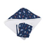 Serenity Floral Bamboo Hooded Towel and Washcloth Set - Image 3