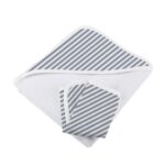 Finley Stripe Bamboo Hooded Towel and Washcloth Set - Image 3