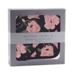 Peonies Hooded Towel and Washcloth Set - Image 3
