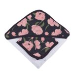 Peonies Hooded Towel and Washcloth Set - Image 4