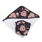 Peonies Hooded Towel and Washcloth Set - Image 5