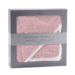 Pink Pearl Polka Dot Hooded Towel and Washcloth Set - Image 4