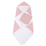 Pink Pearl Polka Dot Hooded Towel and Washcloth Set - Image 2