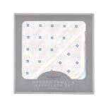 Periwinkle Diamond Polka Dot Bamboo Hooded Towel and Washcloth Set - Image 2