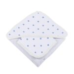 Periwinkle Diamond Polka Dot Bamboo Hooded Towel and Washcloth Set - Image 5