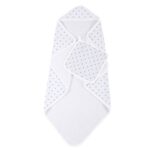 Periwinkle Diamond Polka Dot Bamboo Hooded Towel and Washcloth Set