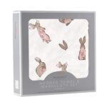 Powder Pink Bunnies Bamboo Hooded Towel and Washcloth Set - Image 3