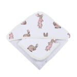 Powder Pink Bunnies Bamboo Hooded Towel and Washcloth Set - Image 5