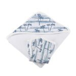 Ocean Palm Trees Bamboo Hooded Towel and Washcloth Set - Image 3