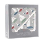 Marina Sailboats Bamboo Hooded Towel and Washcloth Set - Image 4