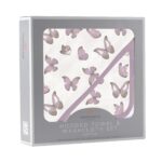 Winsome Butterflies Cotton Hooded Towel and Washcloth Set - Image 3