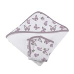 Winsome Butterflies Cotton Hooded Towel and Washcloth Set - Image 5