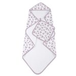 Winsome Butterflies Cotton Hooded Towel and Washcloth Set - Image 2