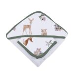 Sierra Fox and Deer Cotton Hooded Towel and Washcloth Set - Image 4