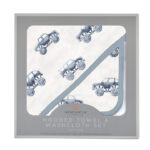 Indigo Monster Trucks Cotton Hooded Towel and Washcloth Set