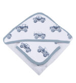 Indigo Monster Trucks Cotton Hooded Towel and Washcloth Set - Image 4