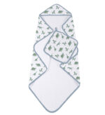 Granite Green Dinosaurs Cotton Hooded Towel and Washcloth Set - Image 3