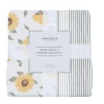 Sunflower Farm and Sage Green Stripe Newcastle Throw Blanket