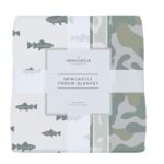 Gone Fishing and Hunter's Camo Bamboo Newcastle Throw Blanket