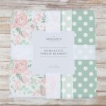 Desert Rose and Jade Polka Dot Cotton Muslin Throw Blanket - Image 2
