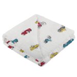 Vintage Muscle Cars and Motorcycles Bamboo Muslin Newcastle Blanket - Image 2